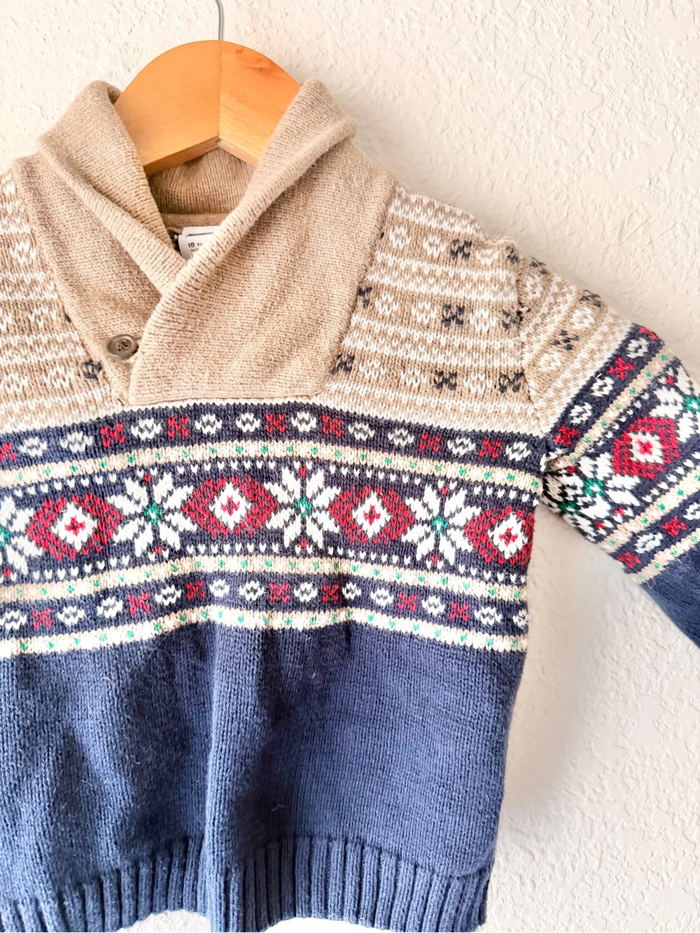 Janie & Jack Fair Isle Christmas Sweater Sz 18-24M - Picture 2 of 5